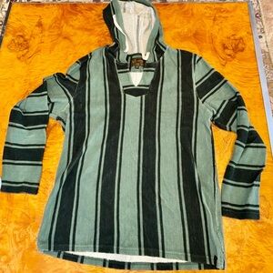 Lucky Brand Green and Black Knit Baja Hoodie